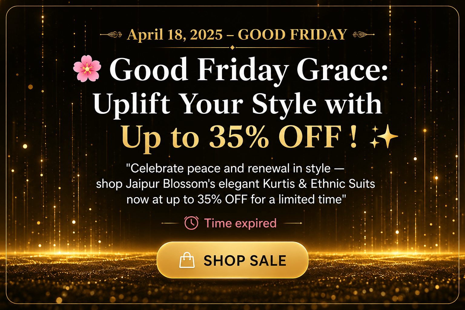 Responsive Sale Video Banner for Shopify and WordPress with autoplay background video and Shop Sale button