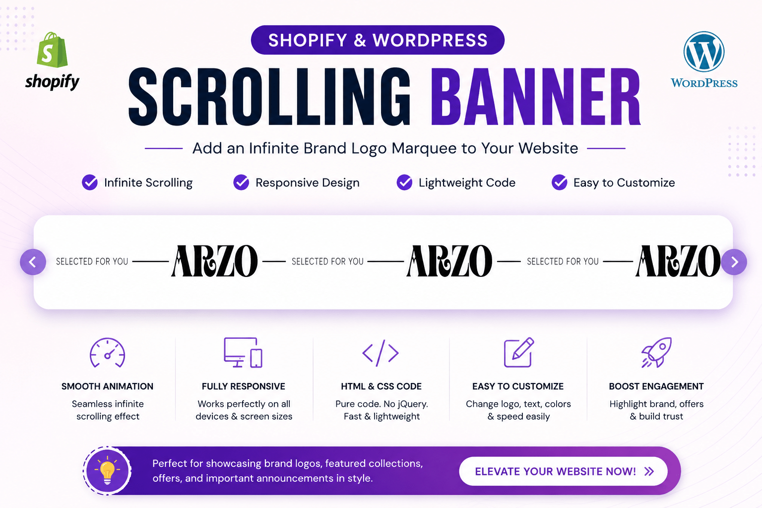 Scrolling Banner for Shopify & WordPress